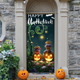 Happy Halloween Door Cover Decorations for Front Door
