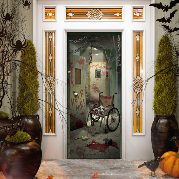 Horror Movie Halloween Door Cover Decorations for Front Door