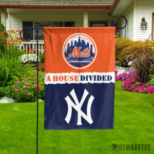 New York Mets vs New York Yankees House Divided Garden Flag House Baseball Flag