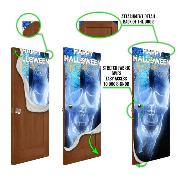 Happy Halloween Skeleton XRay Door Cover Decorations for Front Door