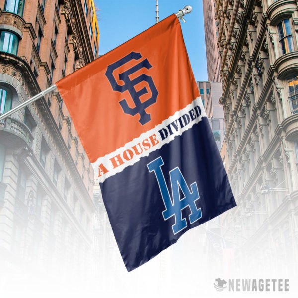 Los Angeles Dodgers vs San Francisco Giants House Divided Garden Flag House Baseball Flag