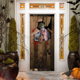 Zombie Halloween Door Cover Decorations for Front Door