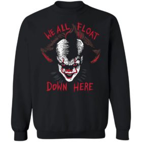 IT PENNYWISE We All Float Down Here Halloween CLOWN T-Shirt