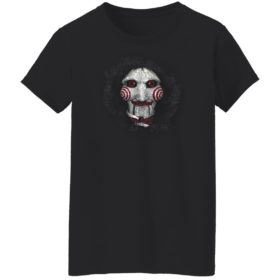 Saw T-Shirt, Mens Jigsaw Mask Halloween Horror Movie Unisex Top Scary
