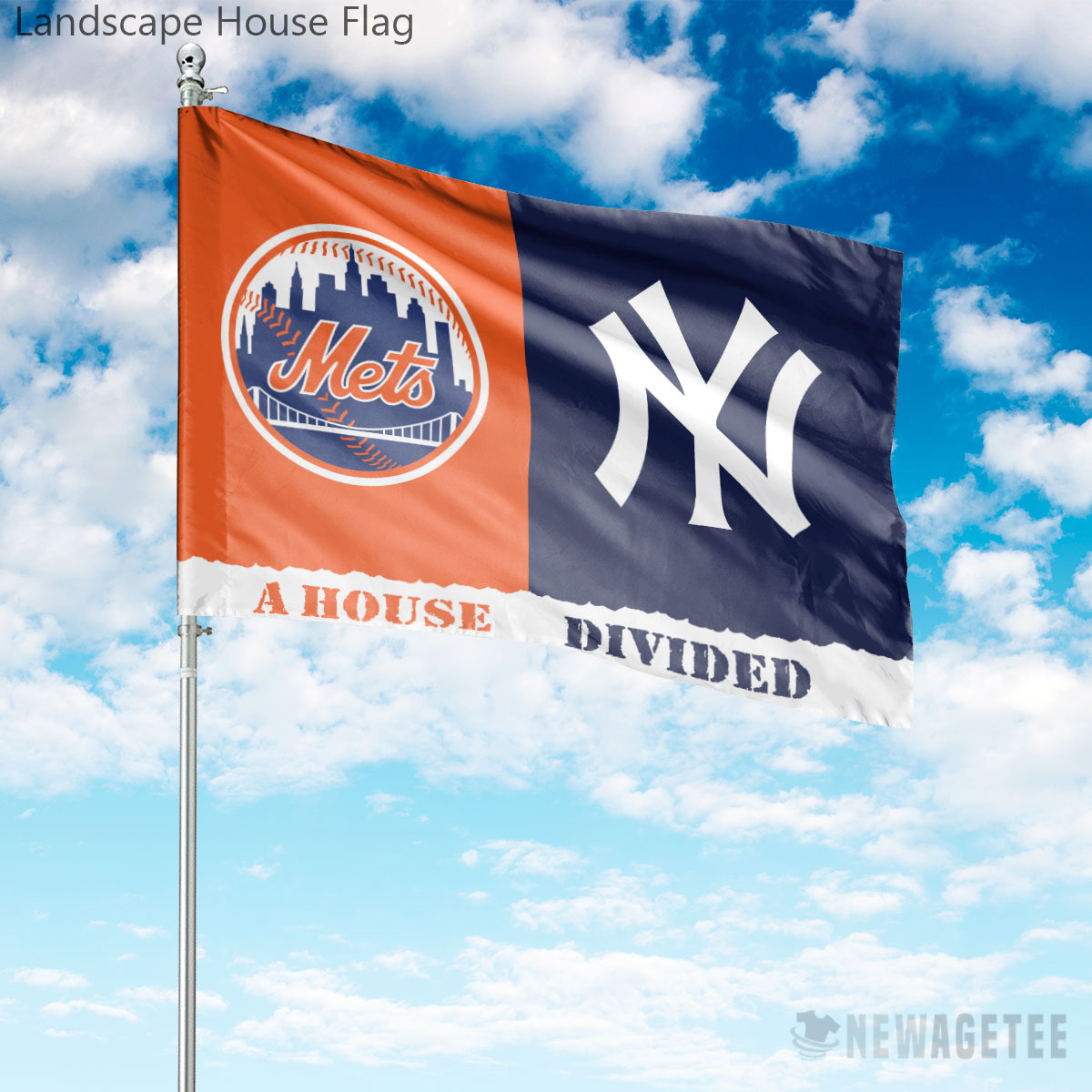 Subway Series Custom NY Mets and NY Yankees House Divided 