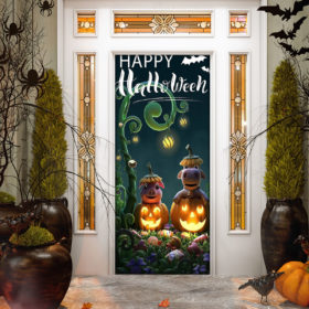 Happy Halloween Door Cover Decorations for Front Door