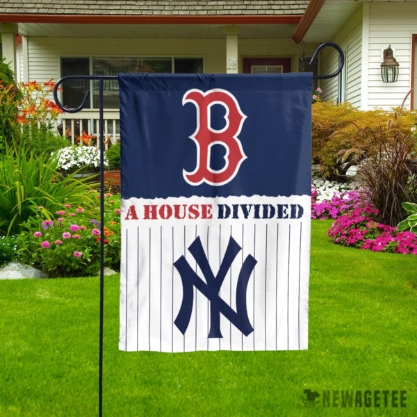 Boston Red Sox vs New York Yankees House Divided Garden Flag House Baseball Flag
