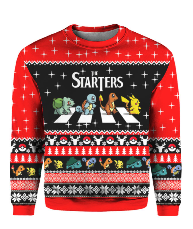 The Starters On Abbey Road Pokemon Ugly Christmas Sweater