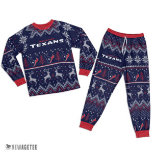 Houston Texans Ugly Christmas Raglan Pajamas Set