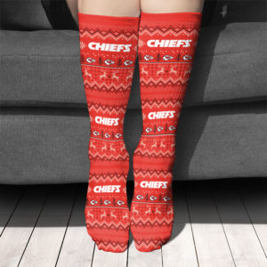 Adult socks Kansas City Chiefs Adult Ugly Christmas Crew Socks