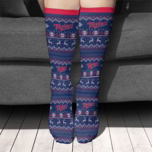 Adult socks Minnesota Twins Adult Ugly Christmas Crew Socks