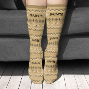 Adult socks New Orleans Saints Adult Ugly Christmas Crew Socks