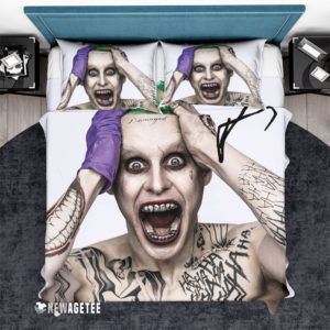 Bedding Set Suicide Squad Jared Leto Joker Signed Duvet Cover and Pillow Case Bedding Set