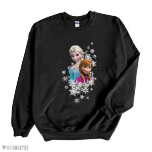 Black Sweatshirt Disney Frozen Anna and Elsa Snowflakes Sweatshirt