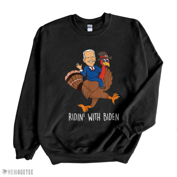 Black Sweatshirt Funny Joe Biden Thanksgiving Turkey Costume Ridin T Shirt