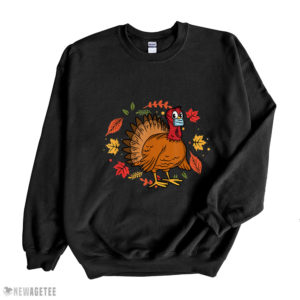 Black Sweatshirt Funny Thanksgiving Turkey Wearing A Face Mask T Shirt