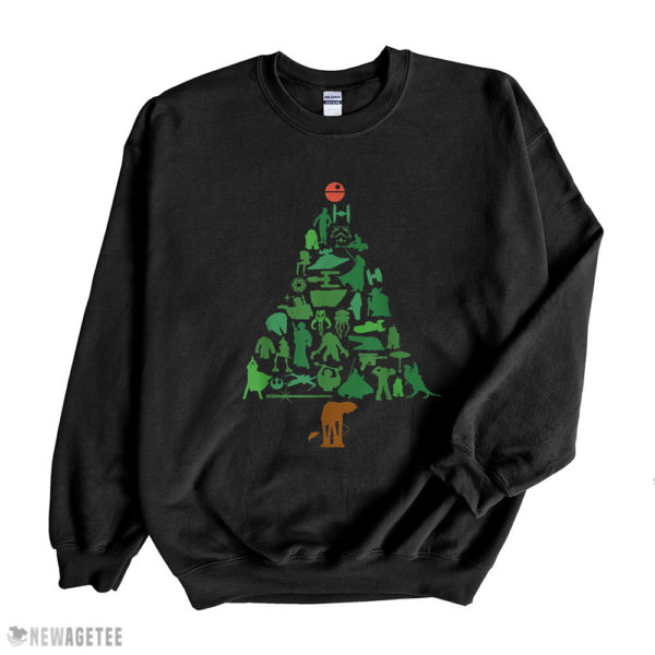 Black Sweatshirt Star Wars Holiday Christmas Tree SweatShirt