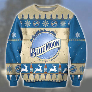 Blue Moon Belgian White Beer Ugly Christmas Sweater