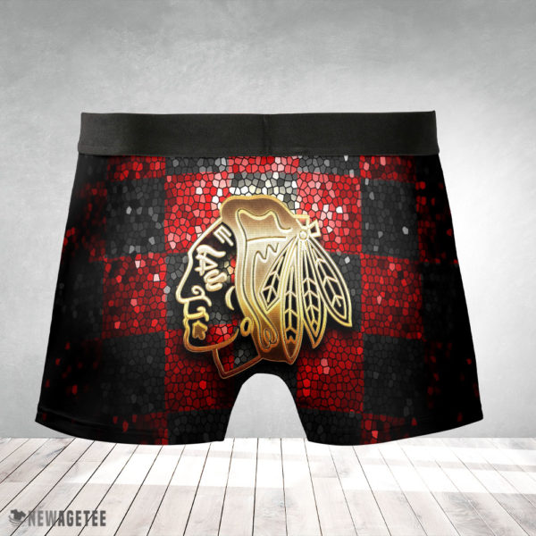 Boxer Briefs Chicago Blackhawks NHL Glitter Mens Underwear Boxer Briefs
