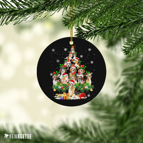 Ceramic Ornament Beagle Christmas Tree Lights Funny Dog Chrismas Ornament