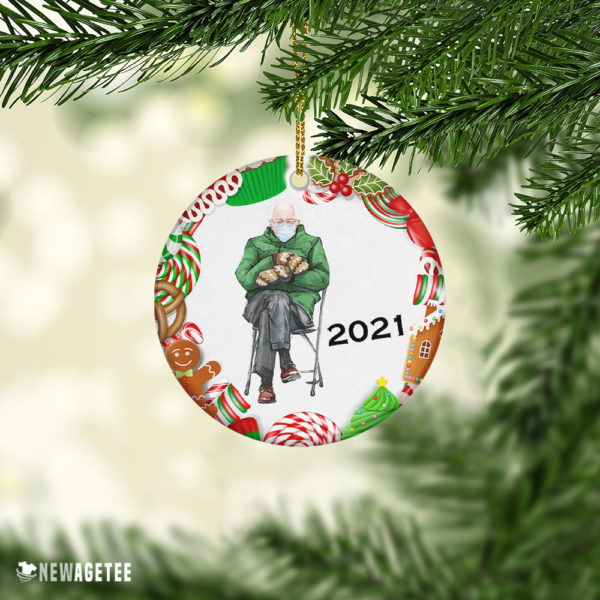 Bernie Sanders Mittens 2021 Funny Christmas Ornament