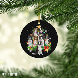 Ceramic Ornament Border Sheepdog Christmas Tree Lights Funny Dog Chrismas Ornament