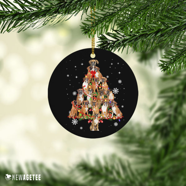 Ceramic Ornament Boxer Christmas Tree Lights Funny Dog Chrismas Ornament