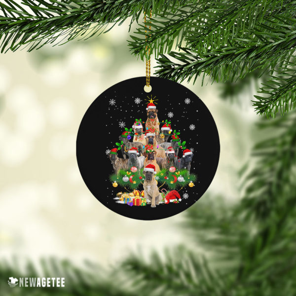 Ceramic Ornament Bullmastiff Christmas Tree Lights Funny Dog Chrismas Ornament