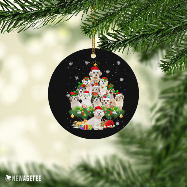 Ceramic Ornament Cavachon Christmas Tree Lights Funny Dog Chrismas Ornament