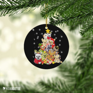 Ceramic Ornament Frenchie Christmas Tree Lights Funny Dog Chrismas Ornament