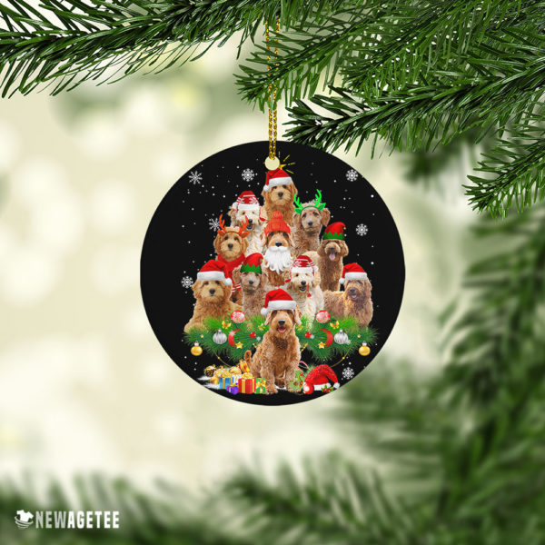 Ceramic Ornament Goldendoodle Christmas Tree Lights Funny Dog Chrismas Ornament