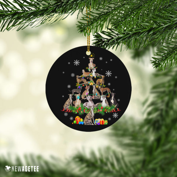 Greyhound Christmas Tree Lights Funny Dog Chrismas Ornament
