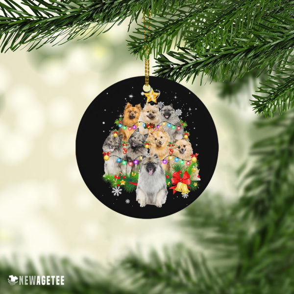 Ceramic Ornament Keeshond Christmas Tree Lights Funny Dog Chrismas Ornament