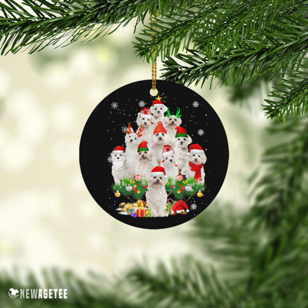 Ceramic Ornament Maltese Christmas Tree Lights Funny Dog Chrismas Ornament