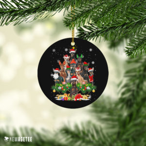 Ceramic Ornament Miniature Pinscher Christmas Tree Lights Funny Dog Chrismas Ornament
