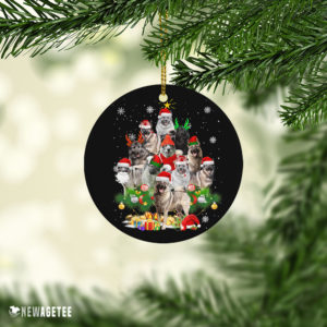 Ceramic Ornament Norwegian Elkhound Christmas Tree Lights Funny Dog Chrismas Ornament