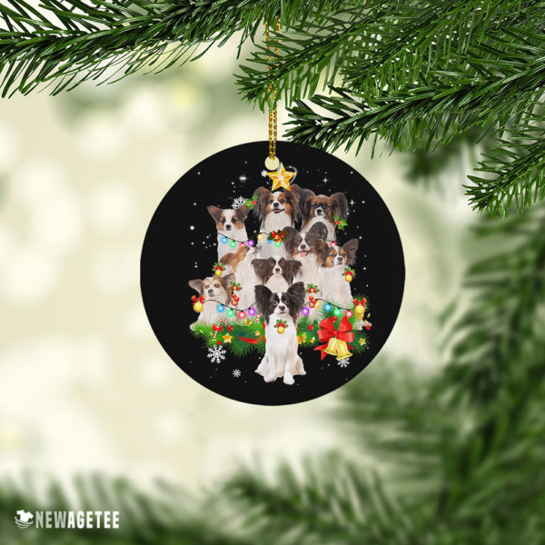 Papillon Christmas Tree Lights Funny Dog Chrismas Ornament