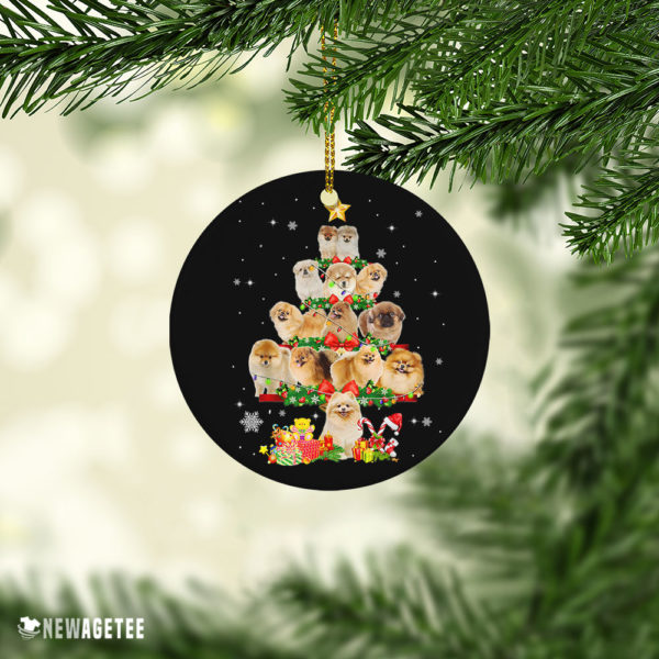 Ceramic Ornament Pekingese Dog Christmas Tree Lights Funny Dog Chrismas Ornament