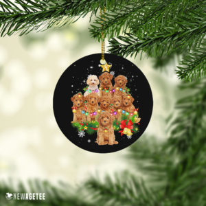 Ceramic Ornament Poodle Christmas Tree Lights Funny Dog Chrismas Ornament