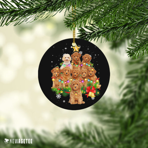 Poodle Christmas Tree Lights Funny Dog Chrismas Ornament