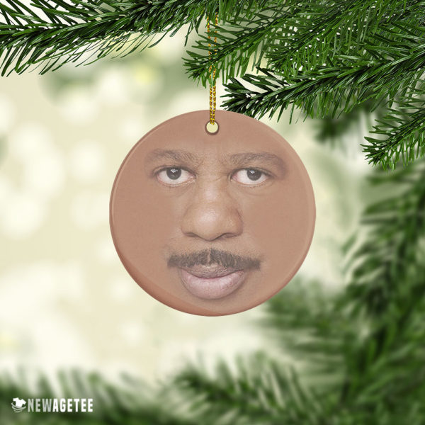 Ceramic Ornament The Office TV Show Stanley Hudson Face Christmas Ornament Funny Holiday Gift