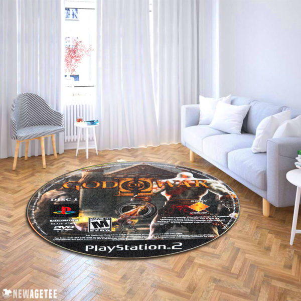 Circle Carpet Rug God of War II PlayStation 2 Disc Round Rug Carpet