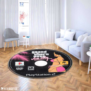 Circle Carpet Rug Grand Theft Auto Vice City PlayStation 2 Disc Round Rug Carpet