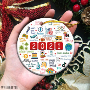 Circle Ornament 2021 A Year To Remember Covid Pandemic Christmas Ornament