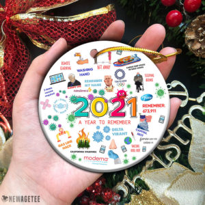 Circle Ornament 2021 A Year To Remember Year In Review Christmas Ornament