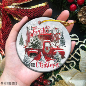 Circle Ornament Cardinal Come Home Red Truck 2021 Christmas Ornament