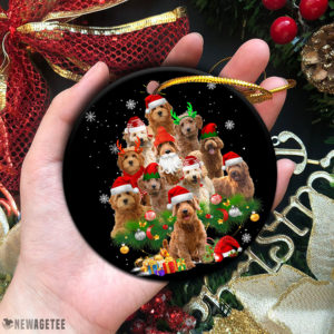 Circle Ornament Goldendoodle Christmas Tree Lights Funny Dog Chrismas Ornament