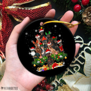 Miniature Pinscher Christmas Tree Lights Funny Dog Chrismas Ornament