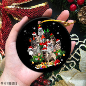 Circle Ornament Norwegian Elkhound Christmas Tree Lights Funny Dog Chrismas Ornament