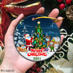 Circle Ornament Sata Claus Decor Christmas Tree Ornaments 2021